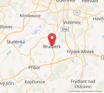 Map of Brušperk, Moravskoslezský