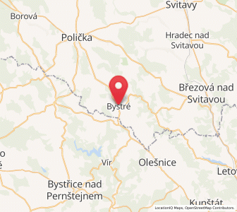 Map of Bystré u Poličky, Pardubický
