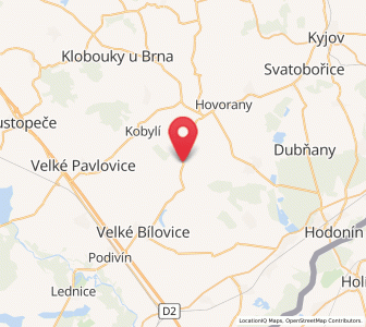 Map of Čejkovice, South Moravian