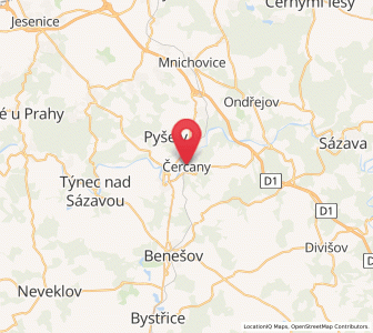 Map of Čerčany, Central Bohemia