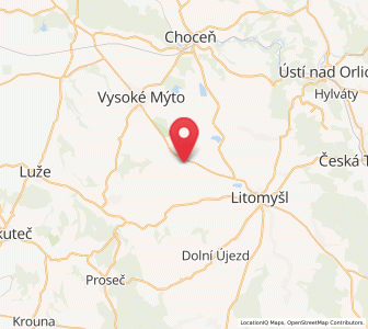 Map of Cerekvice nad Loučnou, Pardubický