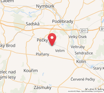 Map of Cerhenice, Central Bohemia