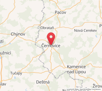 Map of Černovice u Tábora, Vysočina