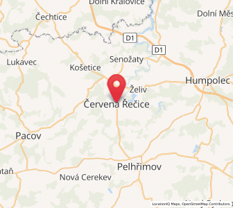 Map of Červená Řečice, Vysočina