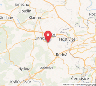 Map of Červený Újezd, Central Bohemia