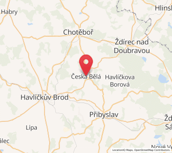 Map of Česká Bělá, Vysočina