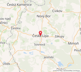 Map of Böhmisch-Leipa, Liberecký kraj