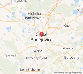 Map of Budweis, Jihočeský kraj