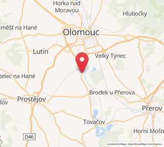 Map of Charváty, Olomoucký