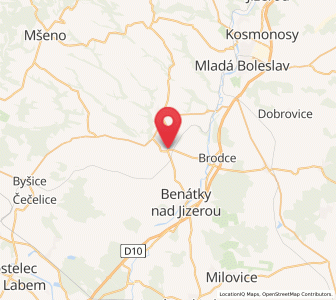 Map of Chotětov, Central Bohemia