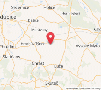 Map of Chroustovice, Pardubický