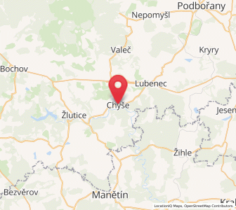 Map of Chyše, Karlovarský kraj