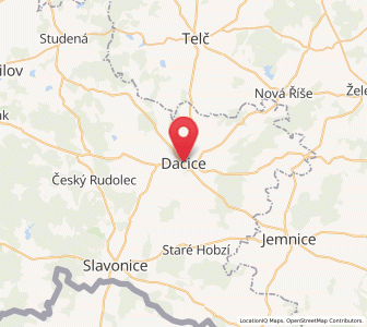 Map of Dačice, Jihočeský kraj