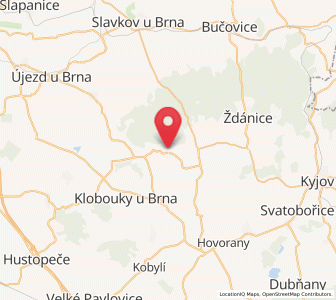 Map of Dambořice, South Moravian
