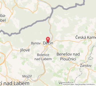 Map of Tetschen, Ústecký kraj