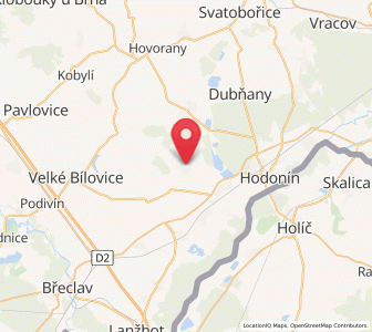 Map of Dolní Bojanovice, South Moravian
