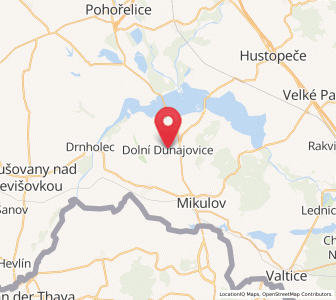 Map of Dolní Dunajovice, South Moravian