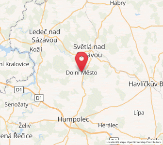Map of Dolní Město, Vysočina