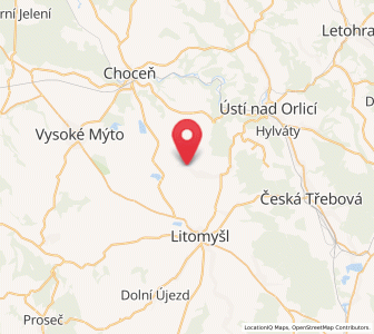 Map of Dolní Sloupnice, Pardubický