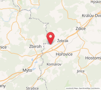 Map of Drozdov, Central Bohemia
