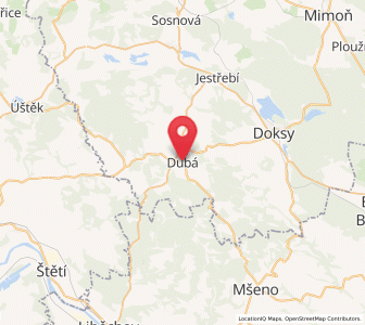 Map of Dauba, Liberecký kraj