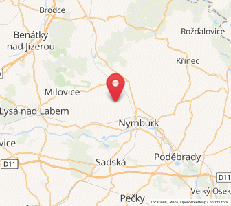 Map of Dvory, Central Bohemia