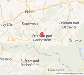 Map of Frankstadt, Moravskoslezský