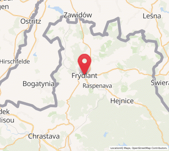Map of Frýdlant v Čechách, Liberecký kraj
