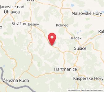 Map of Hlavňovice, Plzeň Region
