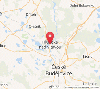 Map of Hluboka nad Vltavou, Jihočeský kraj
