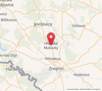 Map of Hluboké Mašůvky, South Moravian