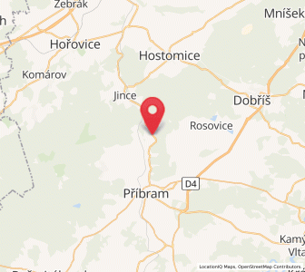 Map of Hluboš, Central Bohemia