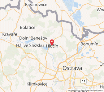 Map of Hlučín, Moravskoslezský