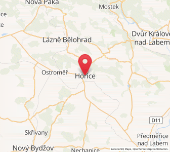 Map of Hořice v Podkrkonoší, Královéhradecký kraj