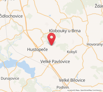 Map of Horní Bojanovice, South Moravian