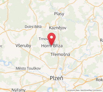 Map of Horní Bříza, Plzeň Region