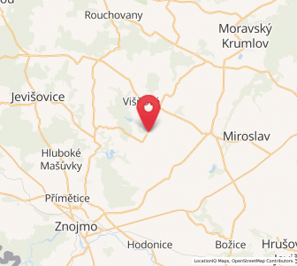 Map of Horní Dunajovice, South Moravian