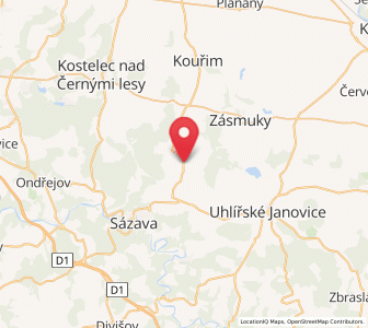Map of Horní Kruty, Central Bohemia