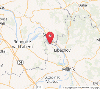 Map of Horní Počaply, Central Bohemia