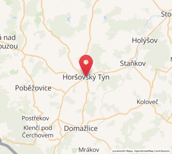 Map of Horšovský Týn, Plzeň Region