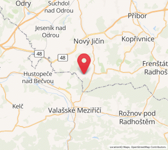 Map of Hostašovice, Moravskoslezský