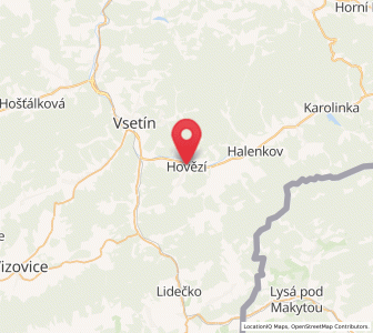 Map of Hovězí, Zlín