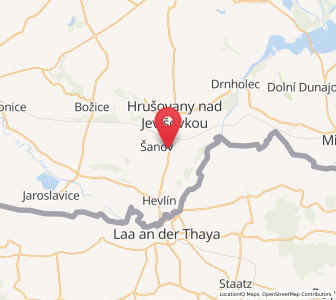 Map of Hrabětice, South Moravian
