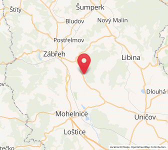 Map of Hrabová, Olomoucký