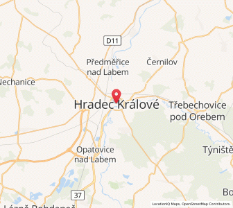 Map of Königgrätz, Královéhradecký kraj