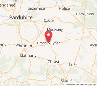 Map of Hrochowteinitz, Pardubický