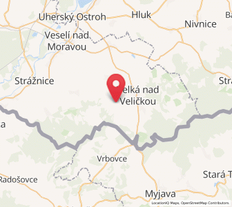 Map of Hrubá Vrbka, South Moravian