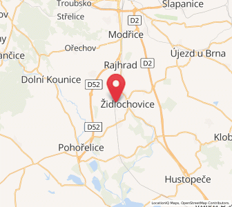 Map of Hrušovany u Brna, South Moravian