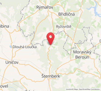 Map of Hůzová, Olomoucký