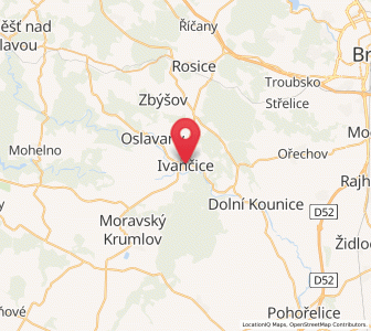 Map of Ivančice, South Moravian